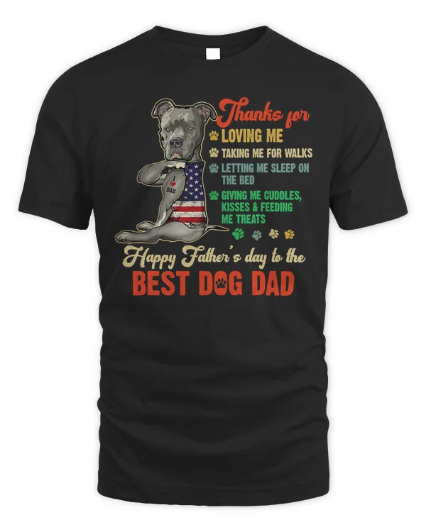 Pitbull Dog Mens Happy Fathers Day Dog Dad Pitbull Dad Pet Owner Dog Lovers 535