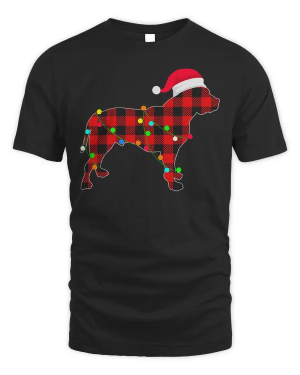 Pitbull Dog Pitbull Christmas Lights Funny Red Plaid Dog Dad Mom 122