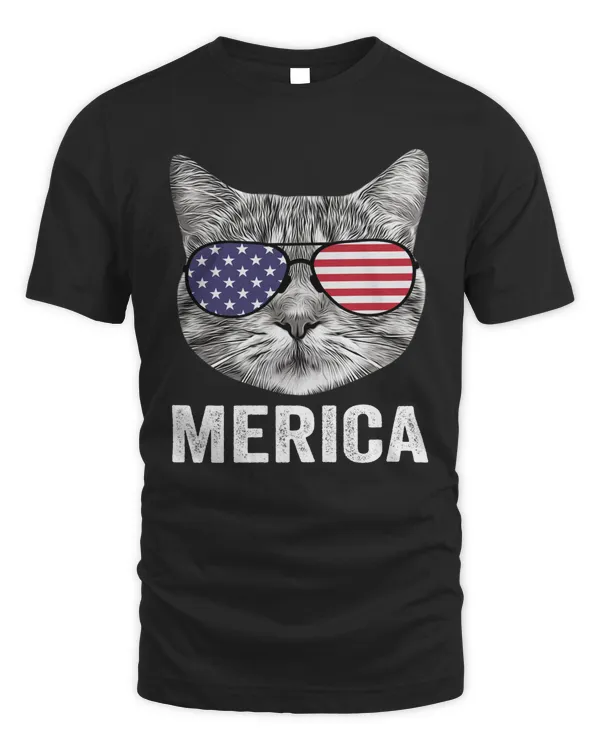 Cats Merica America Flag Cats Lover Gift