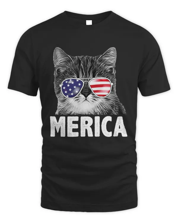 Merica Cats American Flag 4th of July