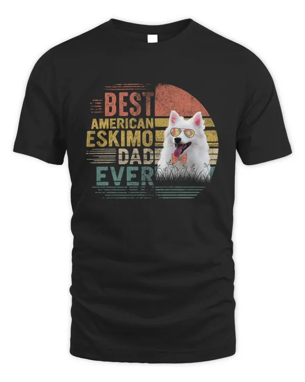 Vintage Best American Eskimo Dad Ever Funny Daddy Dog Dad Pet Owner Puppy Lover Gift