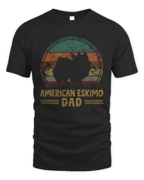 Vintage Retro American Eskimo Dog Dad Father's Day Dog Lover Puppy Owner Funny Gift