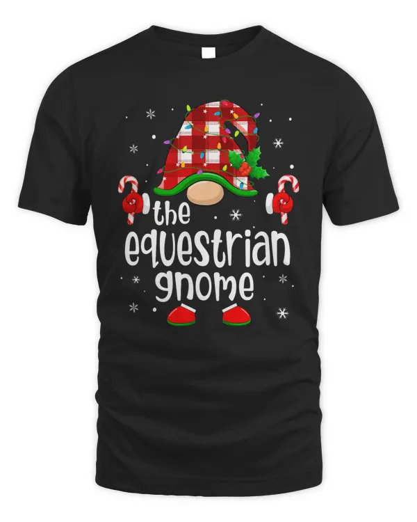 Equestrian Gnome Matching Family Sport Lights Christmas Pajama
