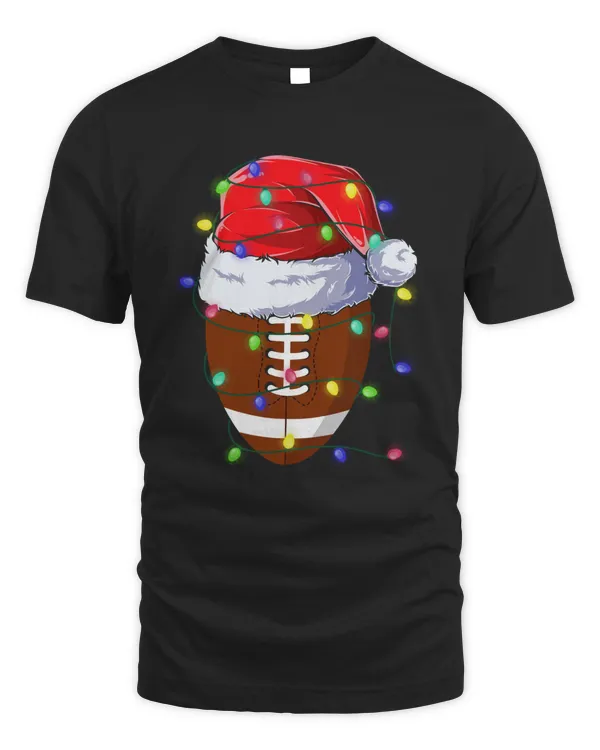 Funny Christmas Lights Rugby Balls Santa