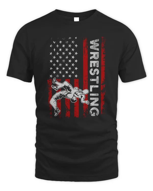 Retro American Flag Wrestling Clothing Baseball Lover