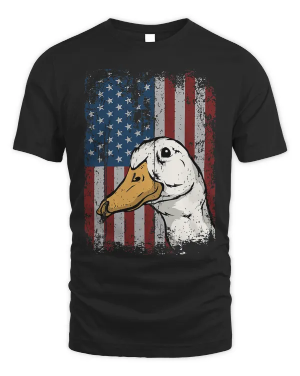 Duck American Flag Patriotic White Fowl Farmer 435