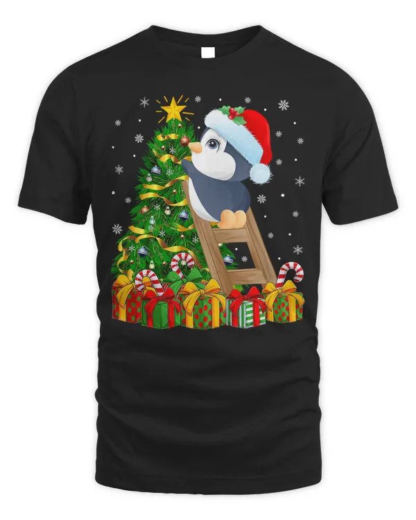 Penguin Animal Lover Xmas Tree Santa Hat Christmas 262