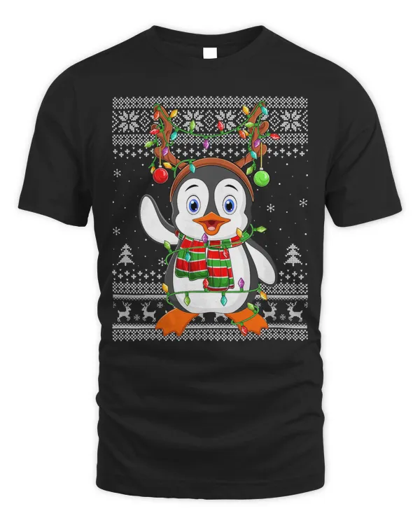 Penguin Animal Lover Xmas Ugly Reindeer Christmas 342
