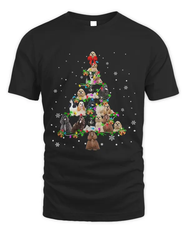 American Cocker Spaniel Christmas Tree X-Mas Gift T-Shirt
