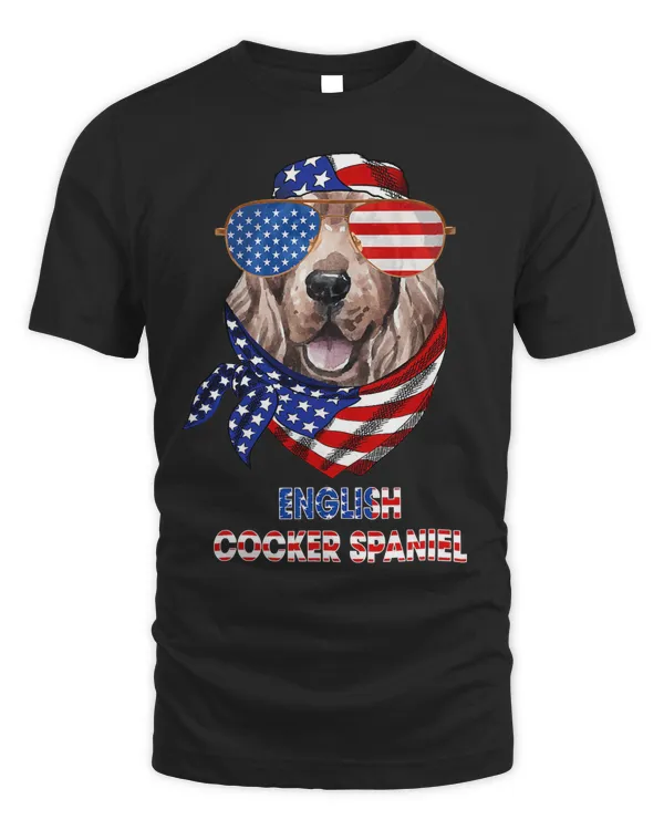 American Flag Shirts English Cocker Spaniel Dog Lover Gifts