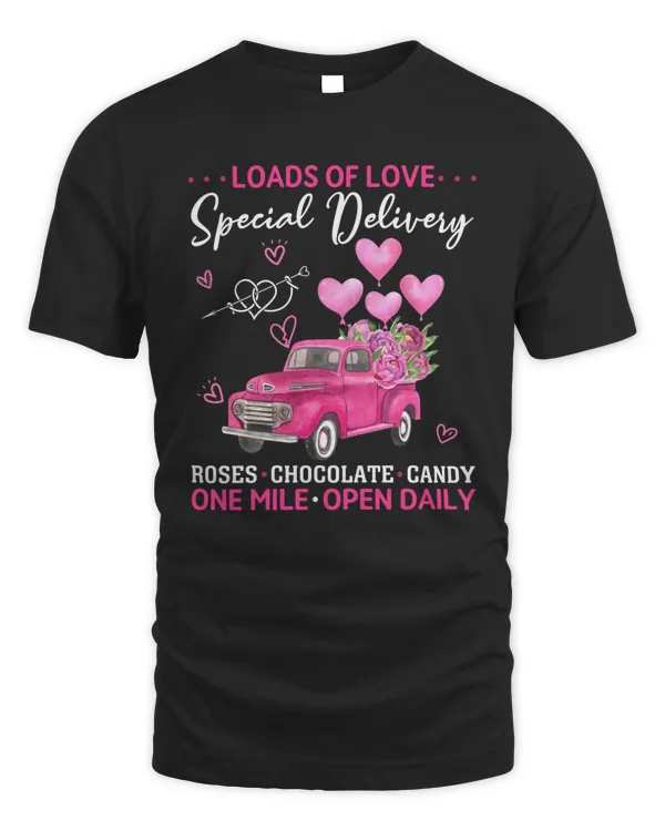 RD Valentines Day Shirt, Womens Valentines Shirt, Red Truck Shirt, Vintage Truck, Loads Of Love