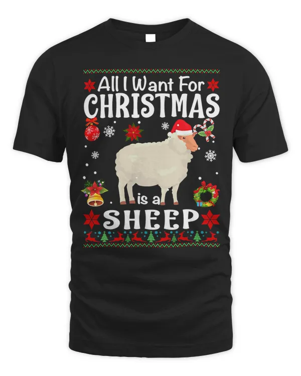 Sheep All I Want For Christmas Is A Sheep Farmer Ugly Sweater 215