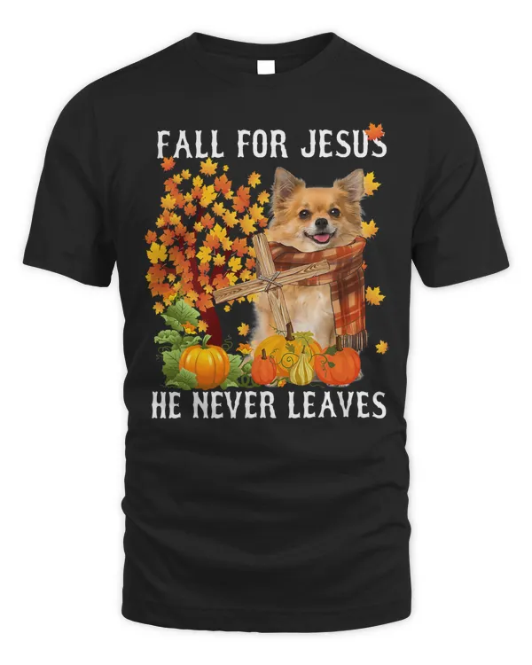 Chihuahua Autumn Fall For Jesus He Never Leaves 138