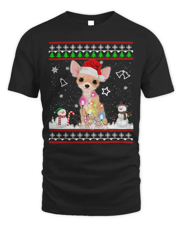 Chihuahua Christmas Dog Light Ugly Sweater 342
