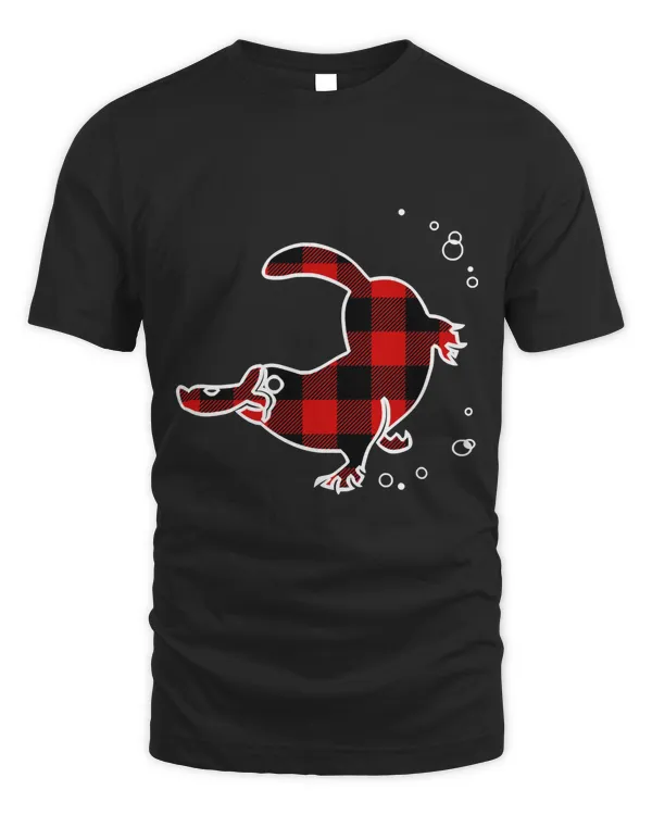 Platypus Red Buffalo Plaid Monotreme Matching PJ Family Gift Long Sleeve T-Shirt