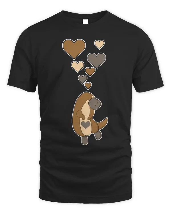 Cute Platypus With Hearts - I Love Platypuses Pullover Hoodie