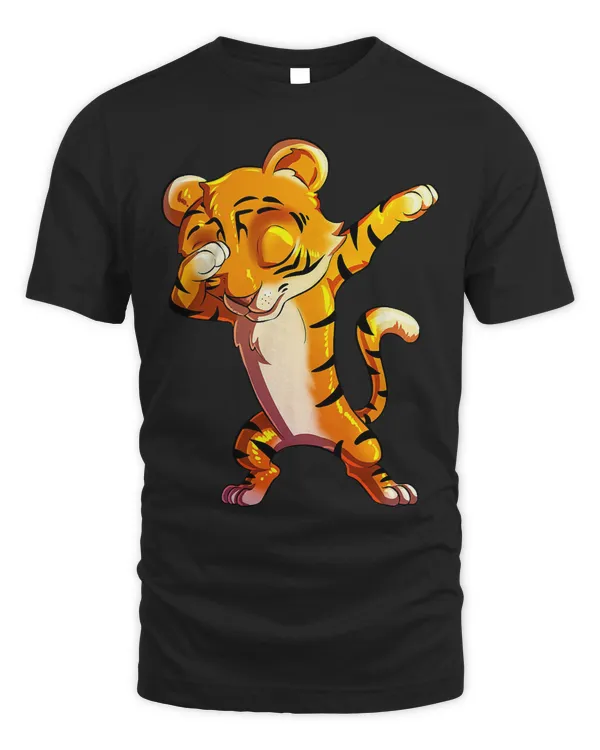 Cute Dabbing Tiger T-Shirt - Big Cat Cub Animal Gift Tee