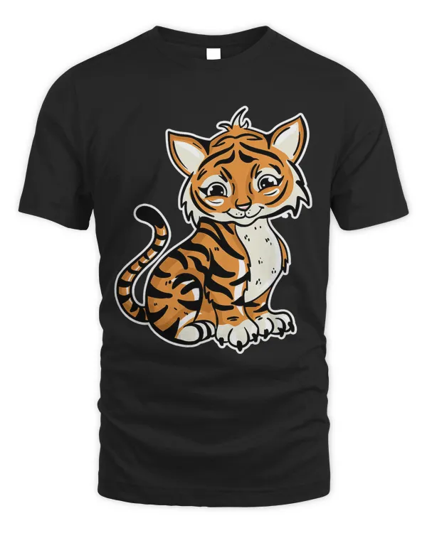 Cute Tiger Illustration Lover Gift Tigers Love Gifts T-Shirt