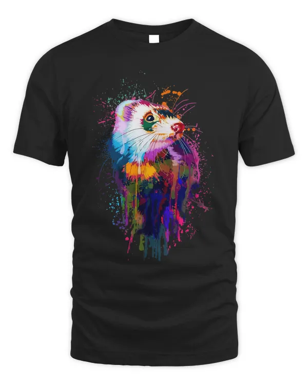 Bright Ferret Watercolor Painting Shirt For Ferret Lover T-Shirt