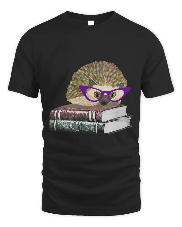 Adorable Hedgehog Book Nerd Tee Shirt T-Shirt