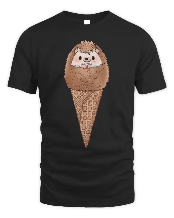 Cute Funny Hedgehog Ice Cream Gift T-Shirt