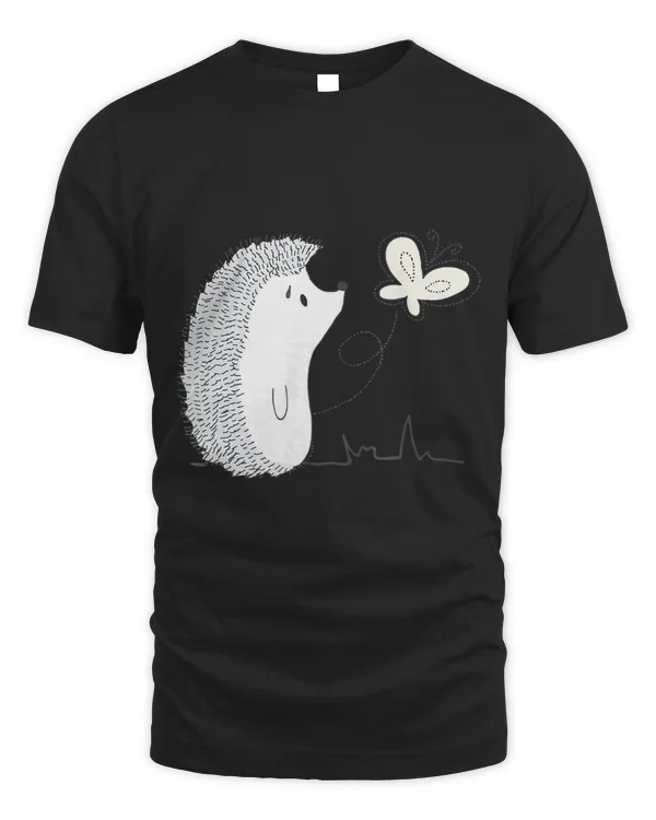 Cute Vintage Hedgehog & Butterfly Art T-Shirt & Gift G005287