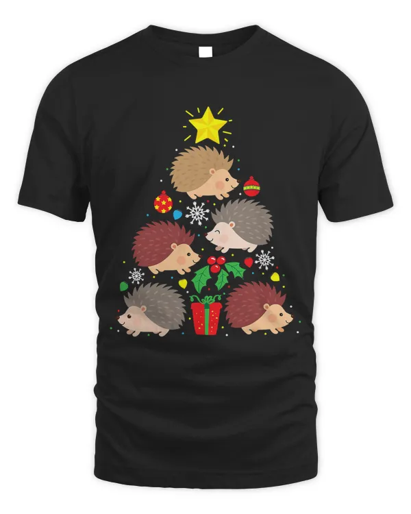 Funny Hedgehog Christmas Tree Shirt Ornament Decor Gift Cute T-Shirt