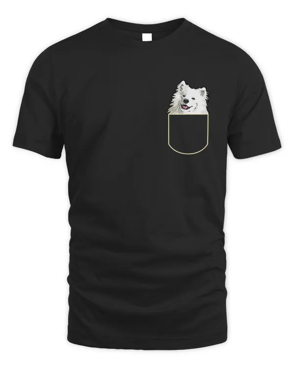 Funny Samoyed In The Pocket Gift Samoyed Puppy Pocket T-Shirt