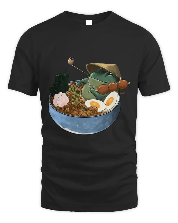 Cute Anime Frog in Japanese Ramen T-Shirt