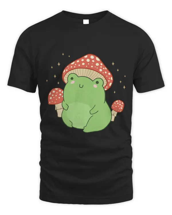 Cute Frog Mushroom Hat - Cottagecore Aesthetic Pullover Hoodie