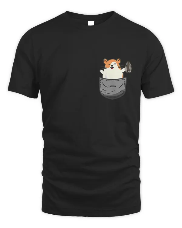 Funny And Cute Hamster Costume In Pocket Sunflower Outfit T-Shirt