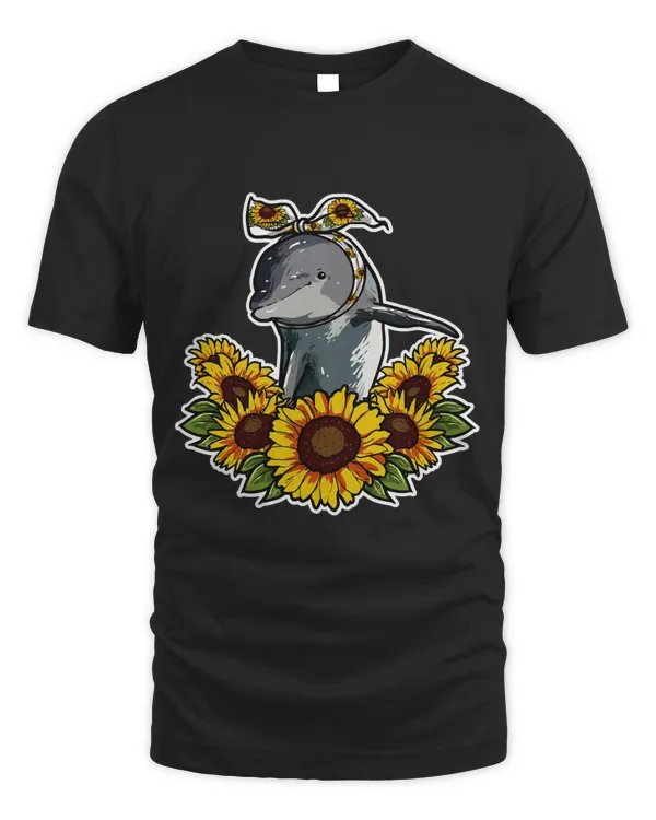 Cute Love Dolphin Gift Sunflower Decor Dolphin Pullover Hoodie