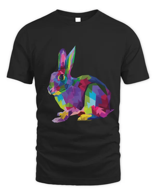cute bunny colorful artistic rabbit lovers cute owners gift T-Shirt