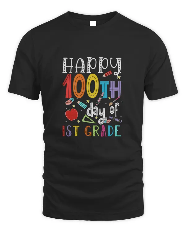 100 Days Of School T-Shirt100 Day of School Teachers Kids Child Happy 100th Days T-Shirt_by schirmerbas_ copy