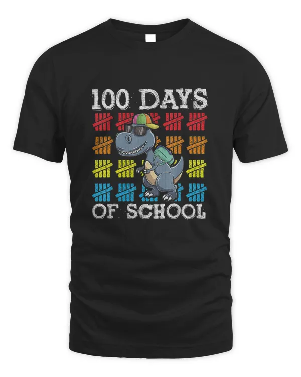 100 Days Of School T Rex Dinosaur Shirt, Kids Boys copy