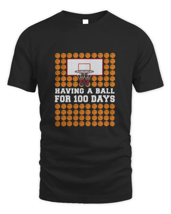 100 Days Of School Survivor T-Shirt100 Days Of School Basketball 100th Day Balls Gift For Boys T-Shirt_by Laelia Keelin_ copy