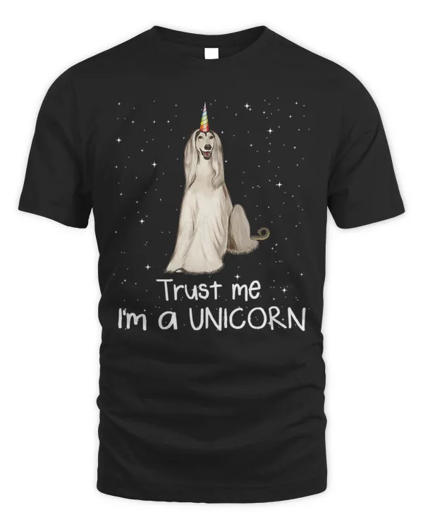 Afghan Hound Trust Me I'm A Unicorn Dog T-Shirt