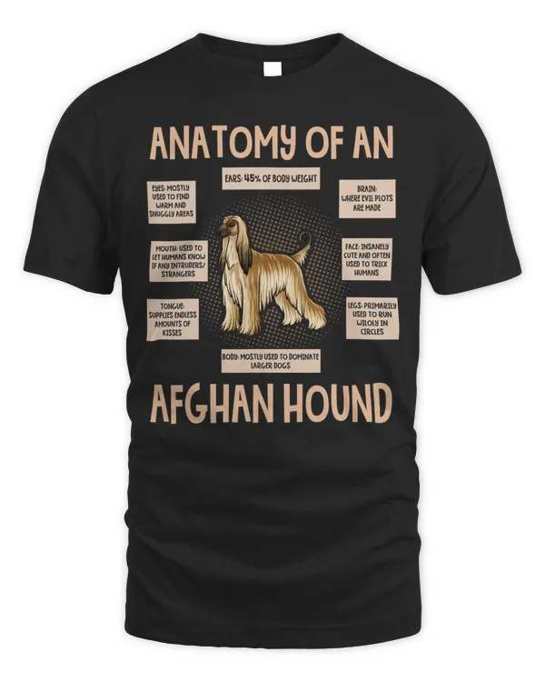 Anatomy Of An Afghan Hound T-Shirt Funny Puppy Gift