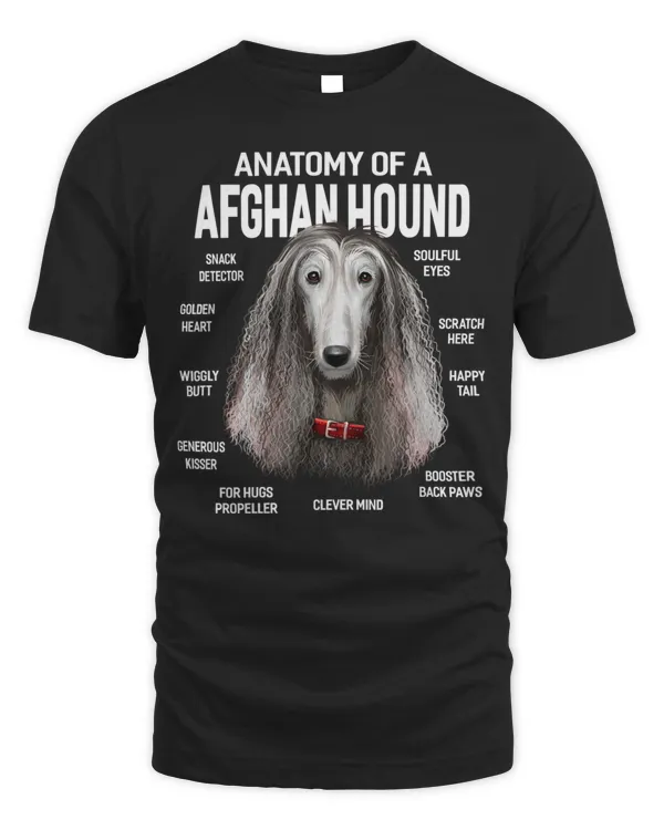 Dogs 365 Anatomy of a Afghan Hound Dog Funny Gift Long Sleeve T-Shirt