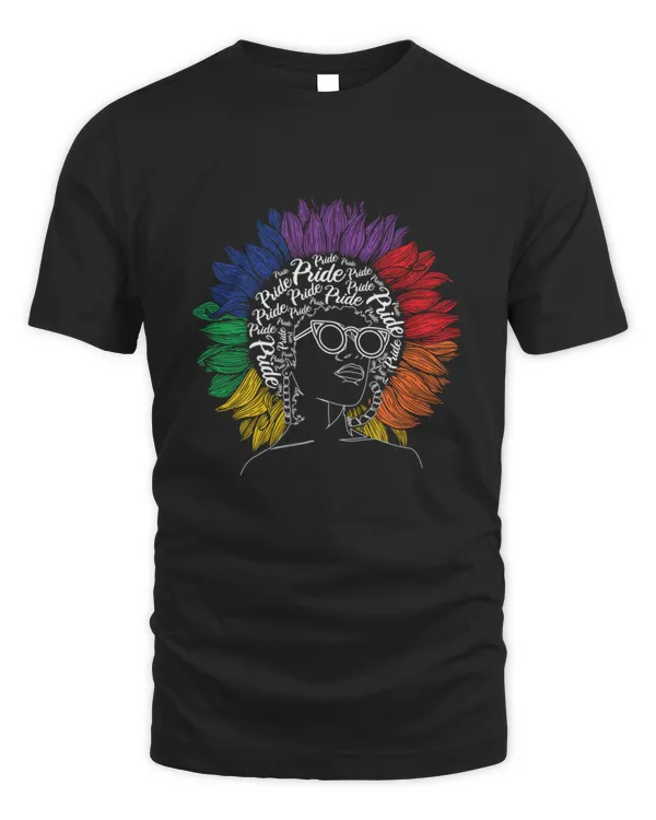 Black Woman Pride LGBT Gay Rainbow T-Shirt