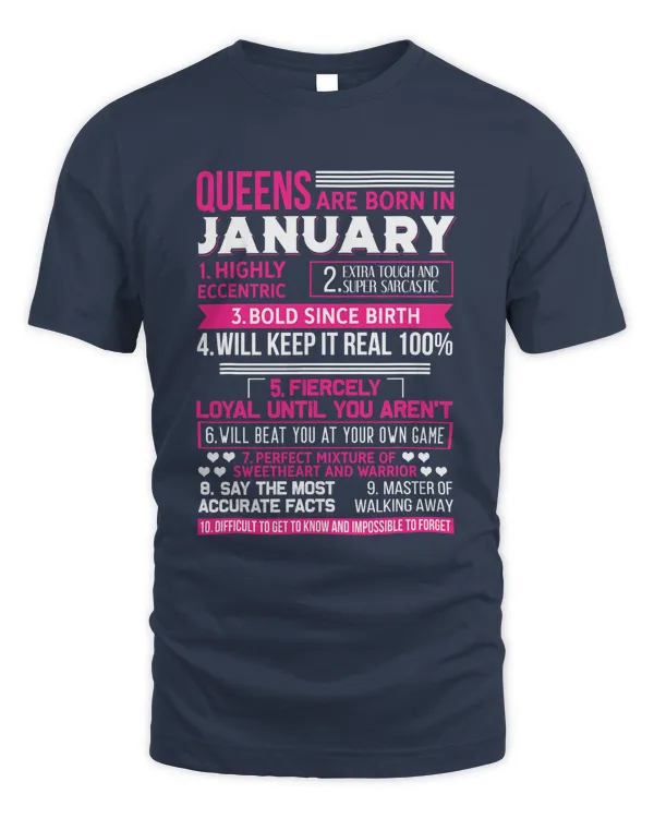 Birthday - Queens Are Born In January T-Shirt