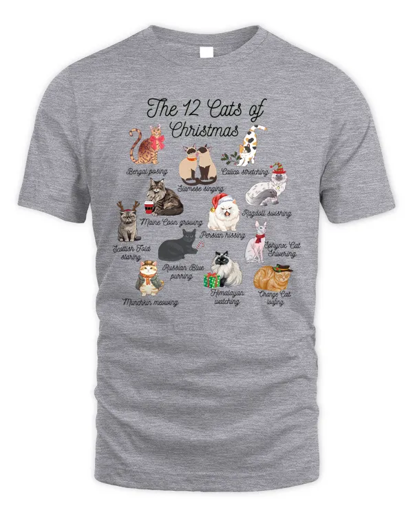The 12 cats of Christmas shirt