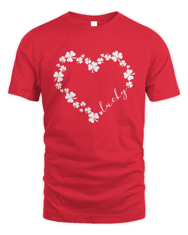 Heart Shamrock Love Clover St Patricks Day T-shirt_779