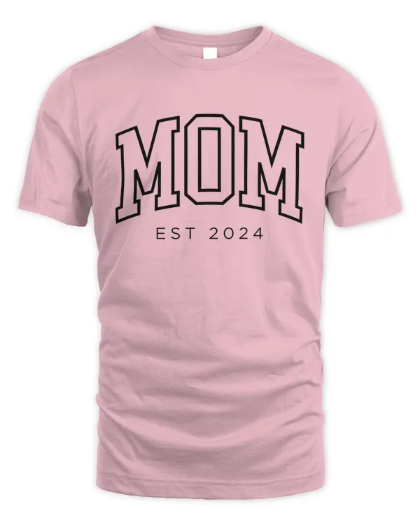 Personalized Mom Tshirt, Custom Mom Shirt, Gift for Mom, Mom est 2024, Pregnancy Announcement, New Mom Gift