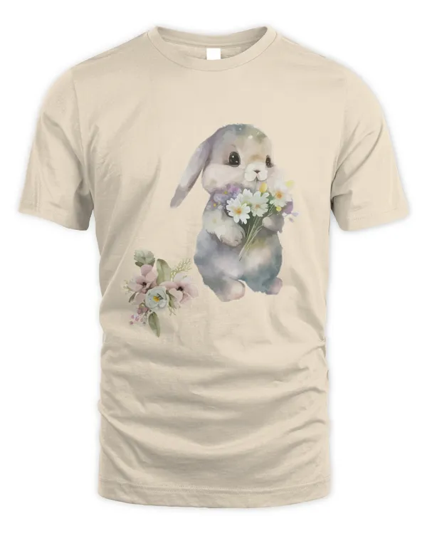Floral Bunny Funny Shirt Gift For Her