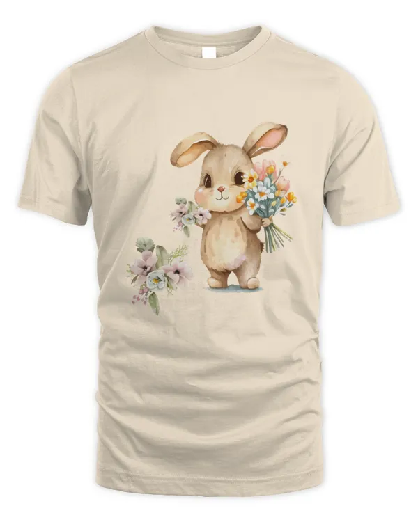 Love Floral Bunny Shirt Gift For Her