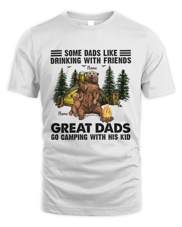 Great Dads Go Camping With His Kids Personalized Shirt, Father's Day Gift, Custom camping Bear Shirt