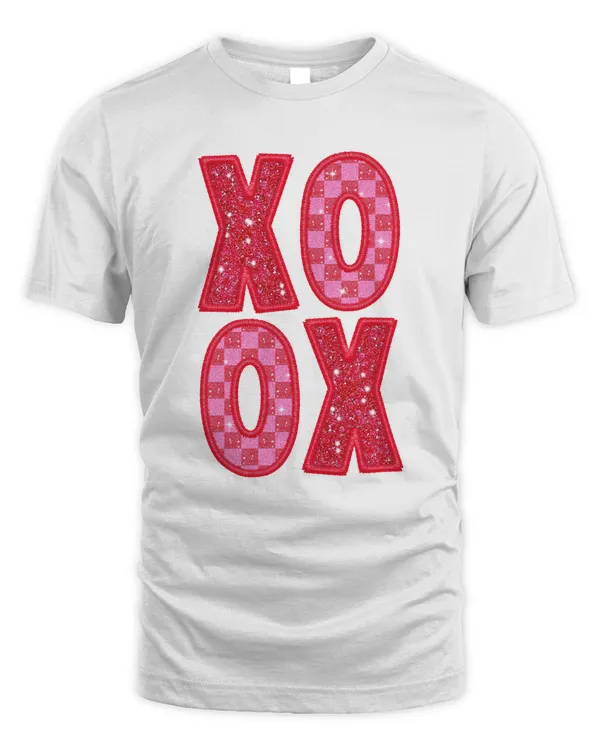 Pink XOXO Sparkly Faux Sequins Valentines Day Shirt Cute Valentines Day SweatShirt Trendy Valentines Day Tshirt