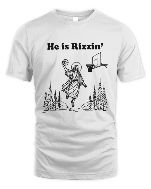 He Is Rizzin' Shirt, Funny Easter Shirt, Humor Christian Shirt, Jesus Shirt, Easter Day Outfit, Jesus Basketball Easter, Easter Gift