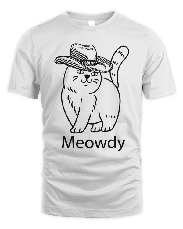 Meowdy Shirt, Funny Gift Idea For Cat Lover, Cowboy Cowgirl T-shirt Tshirt Tee, Western Country Rodeo Howdy Kitty